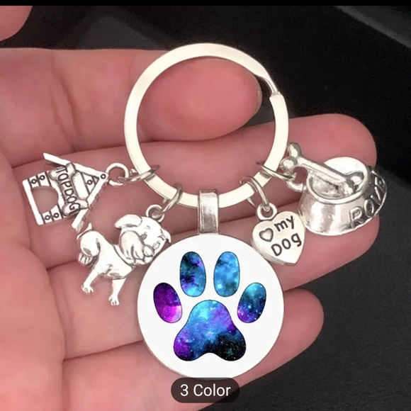 Accessories - New galaxy dog paw print keychain